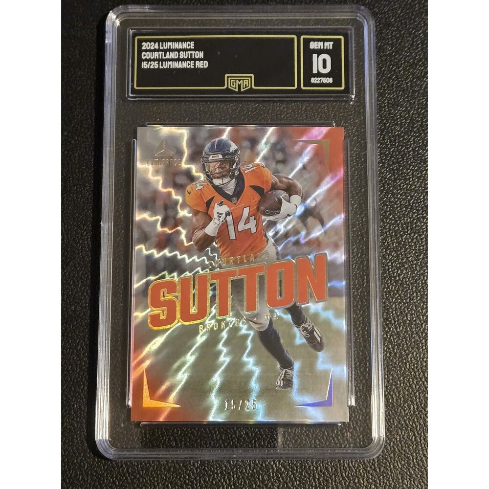 2024 Panini Luminance #19 Courtland Sutton Red GMA 10 #/25